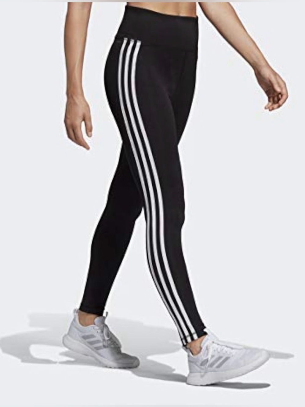 Adidas 3-Stripe Climalite High-Waisted Leggings - Black - Size M